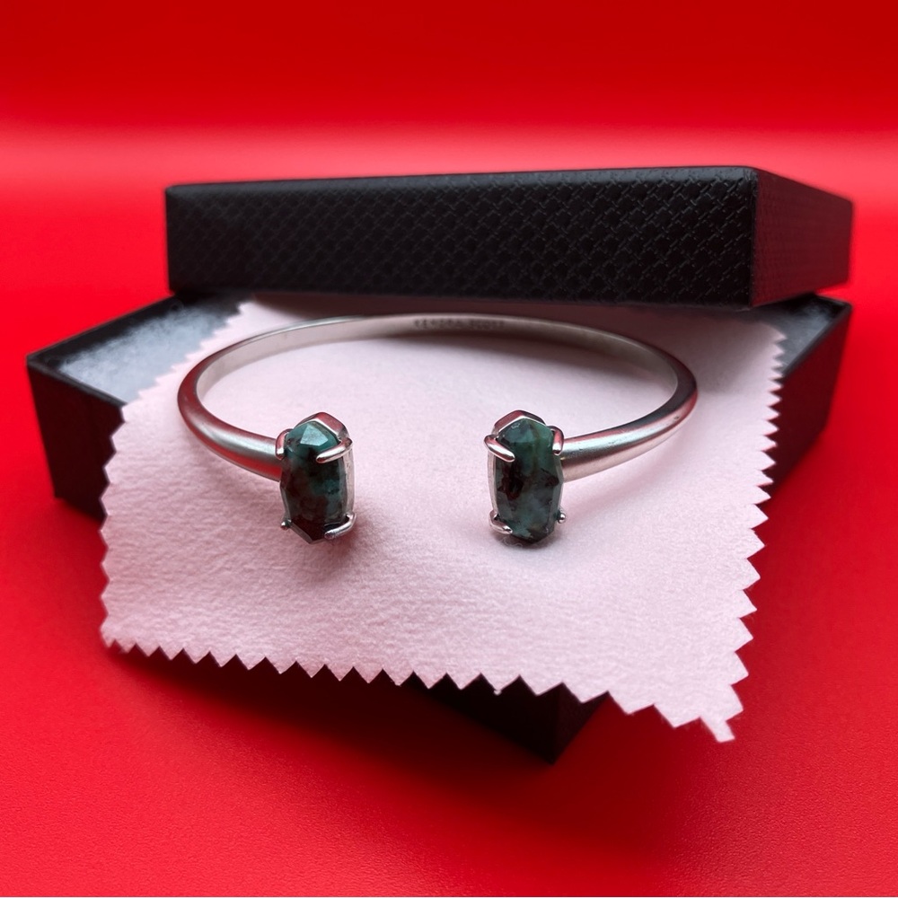 Kendra Scott Vintage Silver and Turquoise Cuff Bracelet